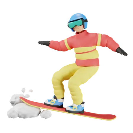 Jogador de snowboard  3D Illustration
