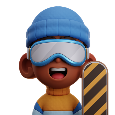 Jogador de snowboard  3D Icon
