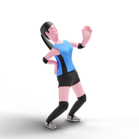 Jogador de vôlei sente dor nas costas  3D Illustration