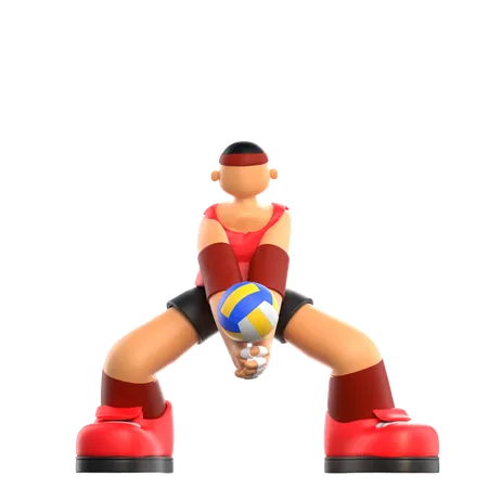 Jogador de voleibol  3D Illustration