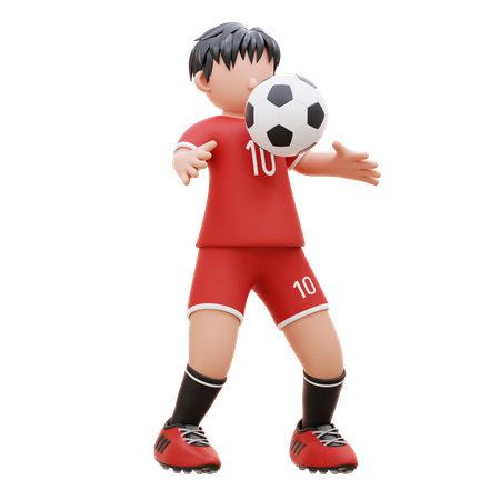 O jogador está brincando com a bola  3D Illustration