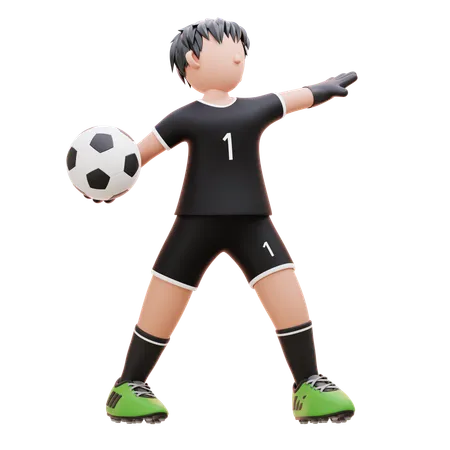 Jogador lança a bola  3D Illustration