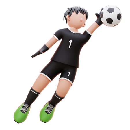 Jogador joga com bola  3D Illustration