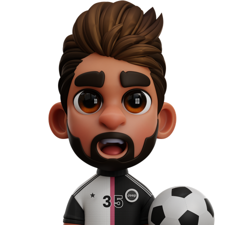 JOGADOR DA JUVENTUS COM BOLA  3D Icon