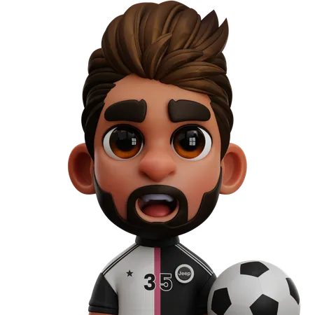 JOGADOR DA JUVENTUS COM BOLA  3D Icon