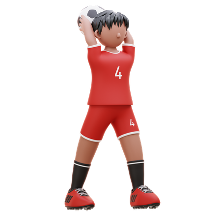 Jogador lança a bola  3D Illustration