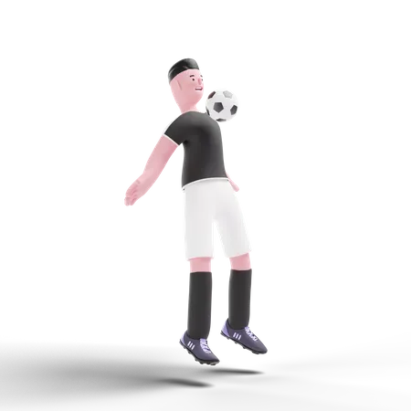 Jogador segura a bola com o peito  3D Illustration