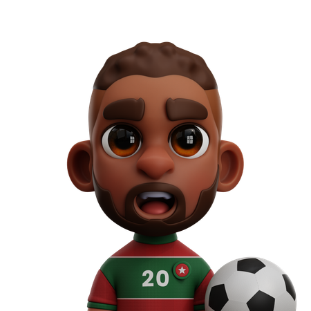 JOGADOR MARROQUINO COM BOLA  3D Icon