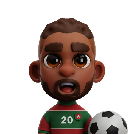 JOGADOR MARROQUINO COM BOLA  3D Icon