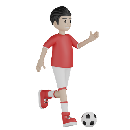 Jogador masculino jogando futebol  3D Illustration