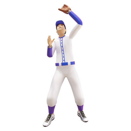 Jogador masculino pegando bola  3D Icon