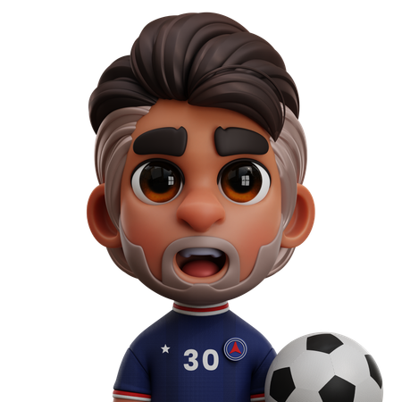 JOGADOR DO PARIS SAINT GERMAIN FC COM BOLA  3D Icon