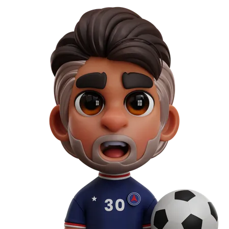 JOGADOR DO PARIS SAINT GERMAIN FC COM BOLA  3D Icon