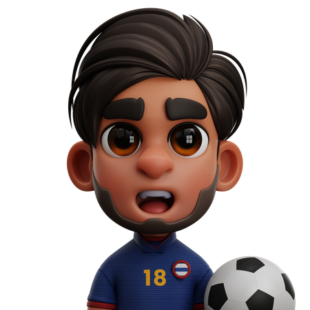 JOGADOR DA TAILÂNDIA COM BOLA  3D Icon