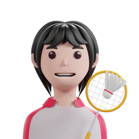 Jogadora de badminton  3D Icon