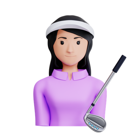 Jogadora de golfe feminina  3D Icon