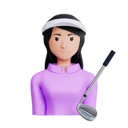 Jogadora de golfe feminina  3D Icon