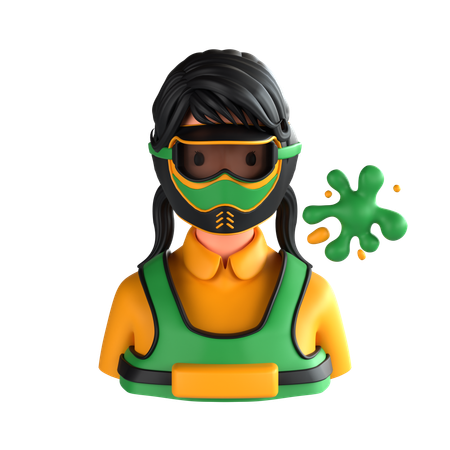 Jogadora de paintball  3D Icon