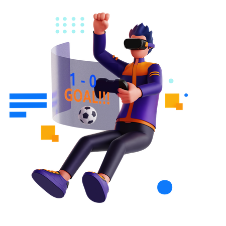 Jogando futebol  3D Icon
