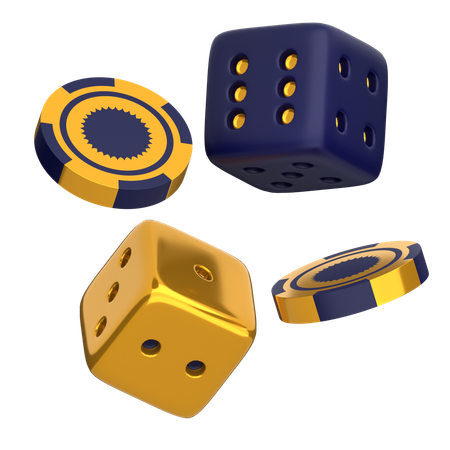 Moeda de jogo e dados  3D Icon