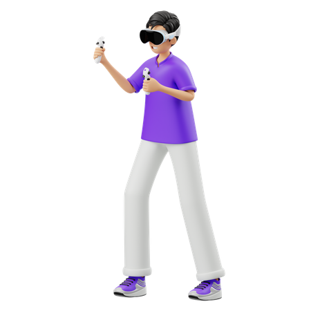 Jogos de luta virtuais com óculos VR  3D Icon