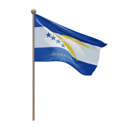 Johnston Atoll Flag Pole  3D Flag