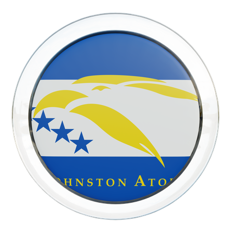 Johnston Atoll Round Flag  3D Icon