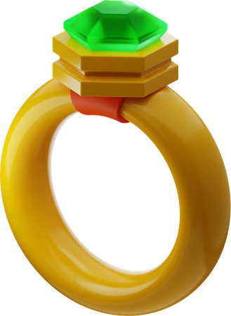 Jóias de anel de ouro  3D Illustration