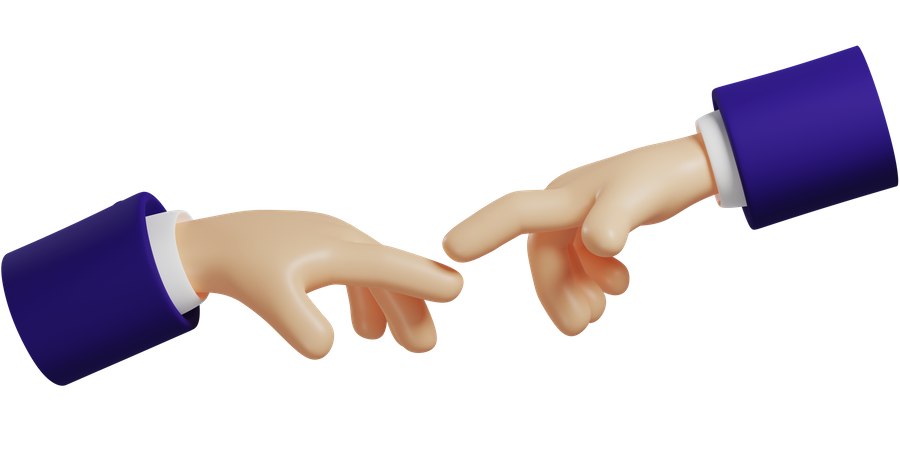 Join Hands Hand Gesture  3D Icon
