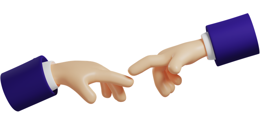 Join Hands Hand Gesture  3D Illustration