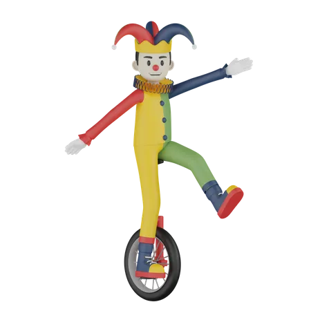 Joker Cycling  3D Illustration