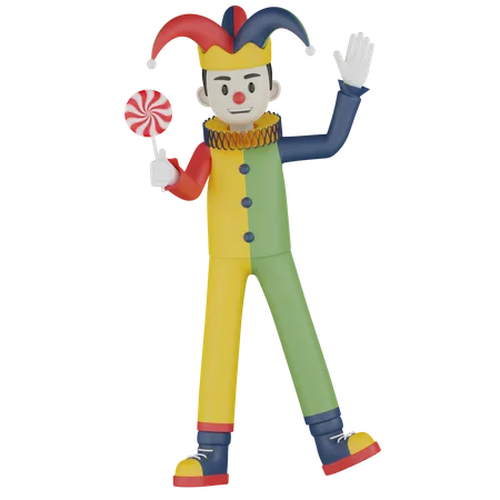 Joker Having Candy  3D Illustration