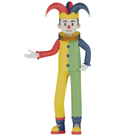 Mannlicher Clowncharakter 3D Illustration