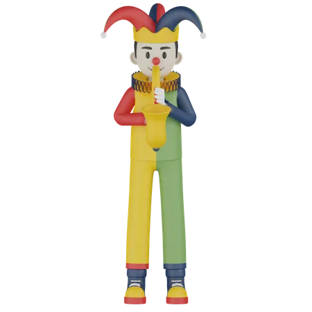 Male Clown Character 3D Illustration