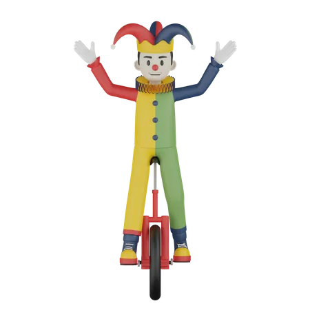 Joker Radfahren  3D Illustration