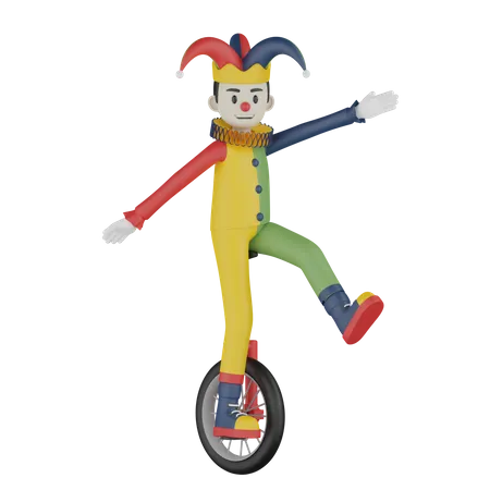 Joker Radfahren  3D Illustration