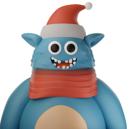 Joli monstre bleu  3D Icon