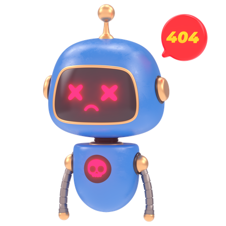 Joli robot hors service  3D Icon