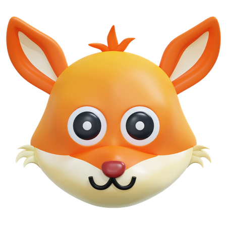 Émoticône de renard au visage mignon  3D Icon