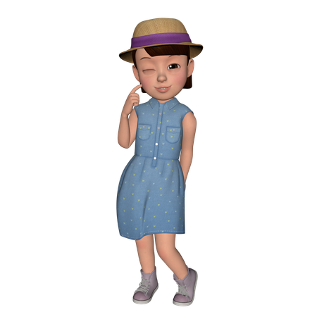 Jolie fille en train de réfléchir  3D Icon