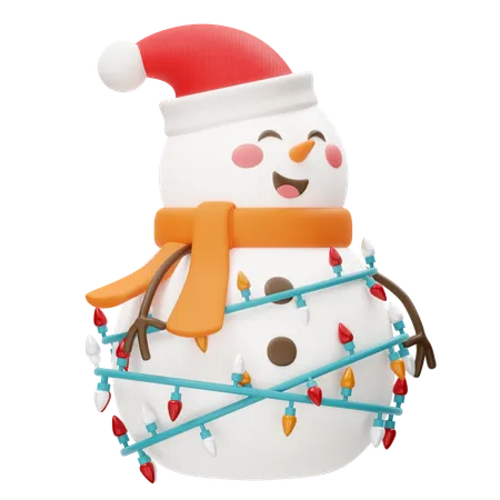 Lampe mignonne de bonhomme de neige de Noël  3D Icon