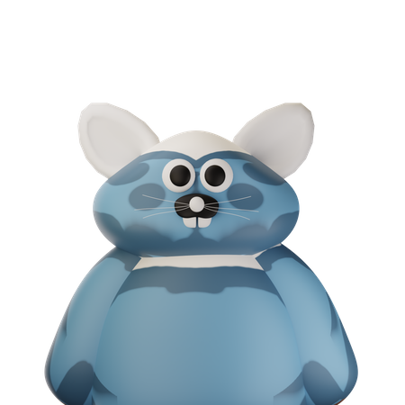Jolie souris bleue  3D Icon