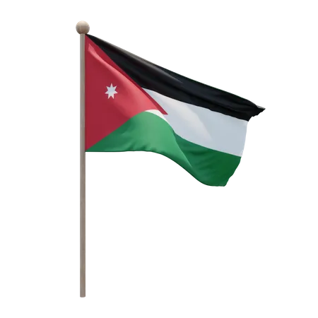 Asta de bandera de jordania  3D Icon