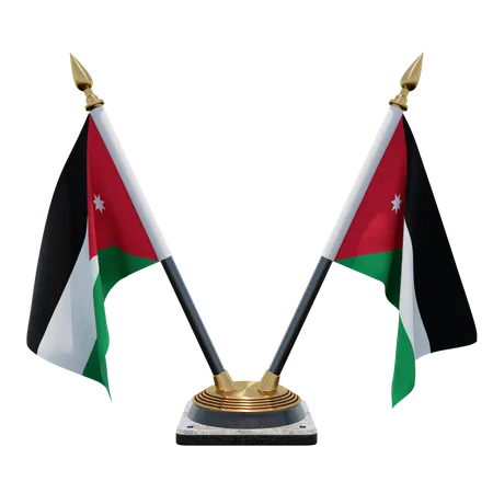 Jordan – Doppelter Tischflaggenständer  3D Flag