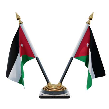 Support de drapeau de bureau Jordan Double (V)  3D Icon