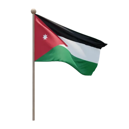 Jordanien Fahnenmast  3D Flag