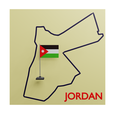 Jordan Map  3D Icon