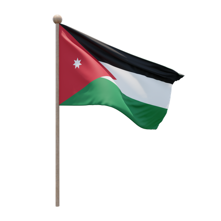 Mât de drapeau de Jordanie  3D Flag