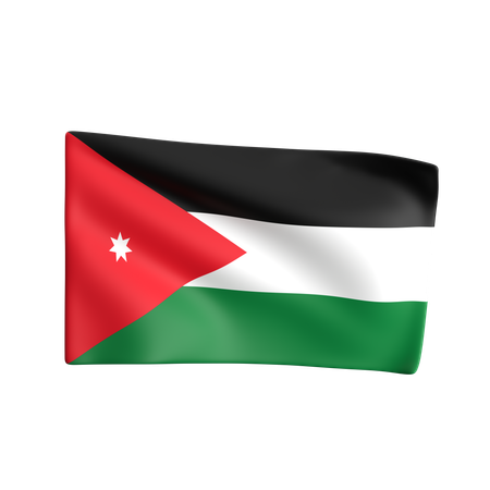 Jordanien Flagge  3D Icon