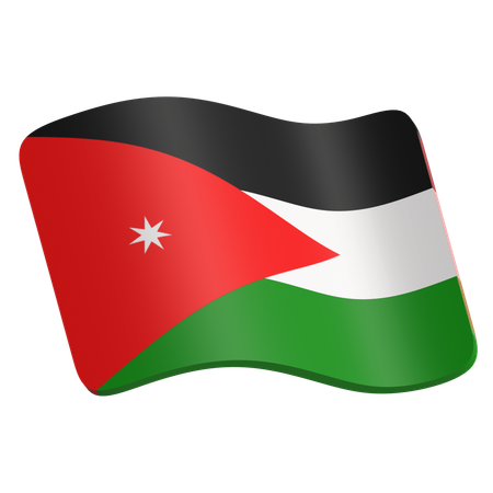 Jordanien Flagge  3D Icon